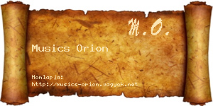 Musics Orion névjegykártya